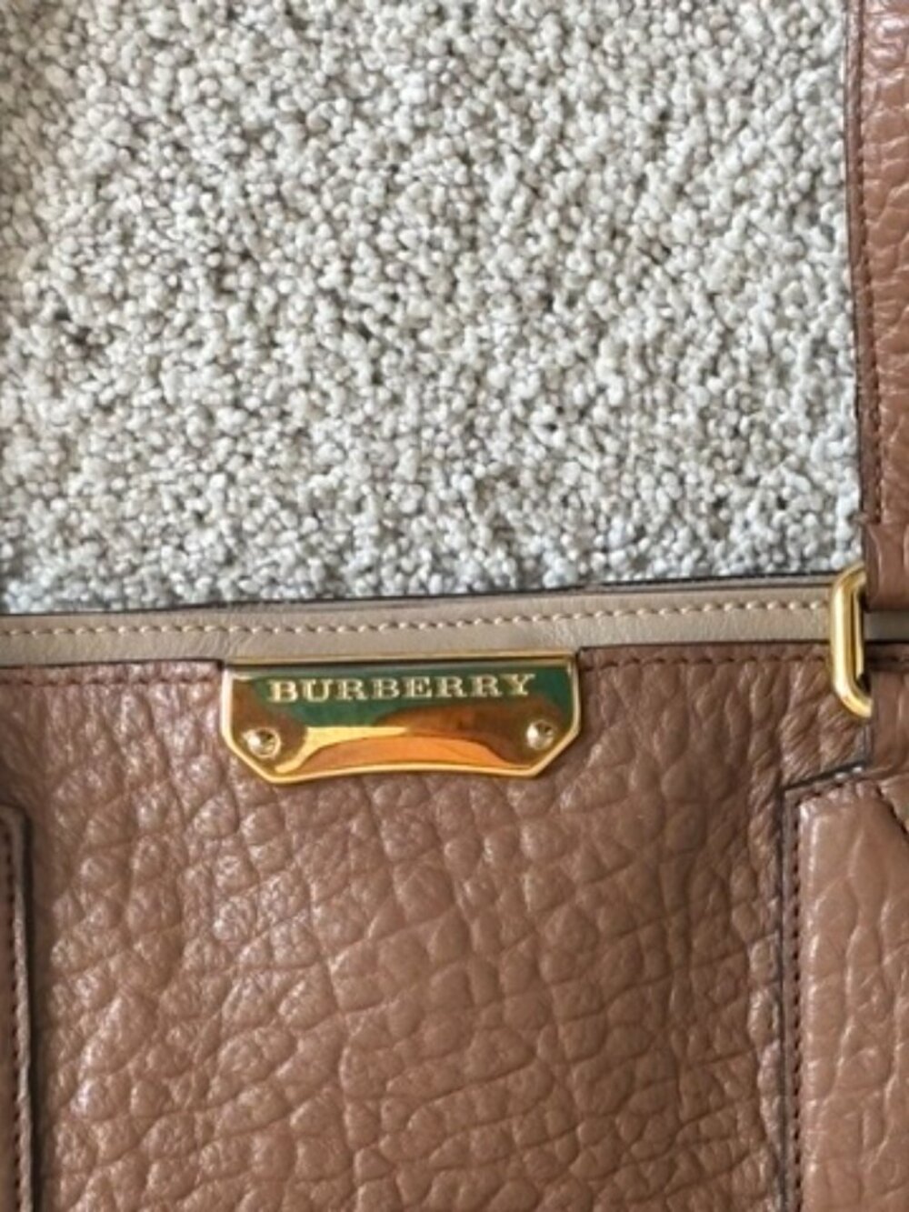 Authentic Pre Owned Burberry Clarborough Taupe/Brown Large Tote - Picture 5 of 14